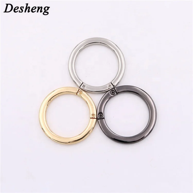 Bag Accessory Oval Round Bag Clip Fitting Thin Flat Metal Small O Ring for Purse