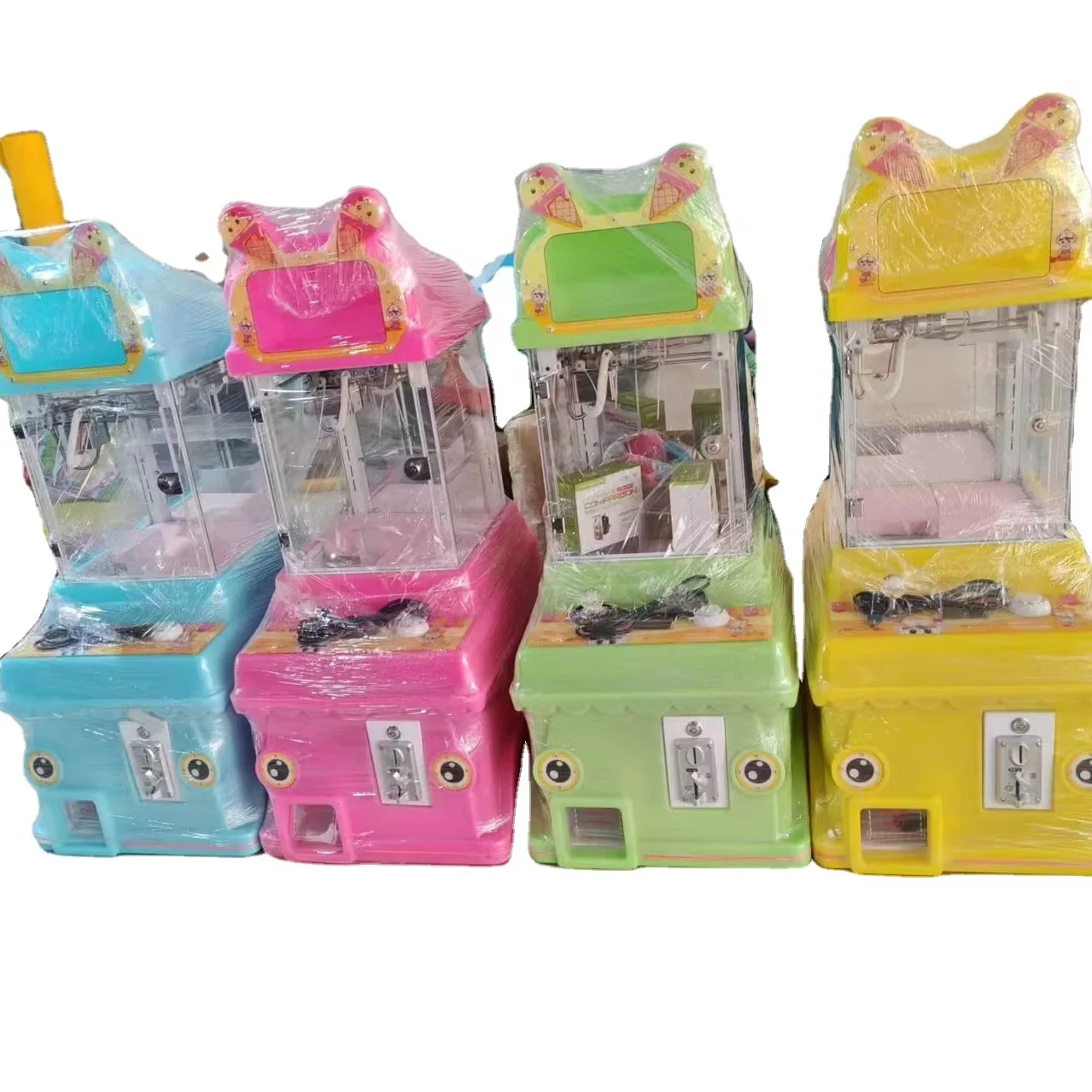 Colorful park arcade games machines toy crane claw machines in amusement park for kids adults play for commercial or rental use