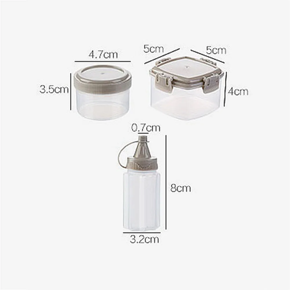 4Pcs/set Mini Sauce Seasoning Box Barbecue Kitchen Portable Transparent Bottle PP Spices With Lid Jar Squeeze