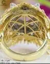 Yellow Gold Lion Head Ring with 5.5Ct round Cut Lab-Created Diamond Freshwater Pearl Emerald for Men for Parties Engagements