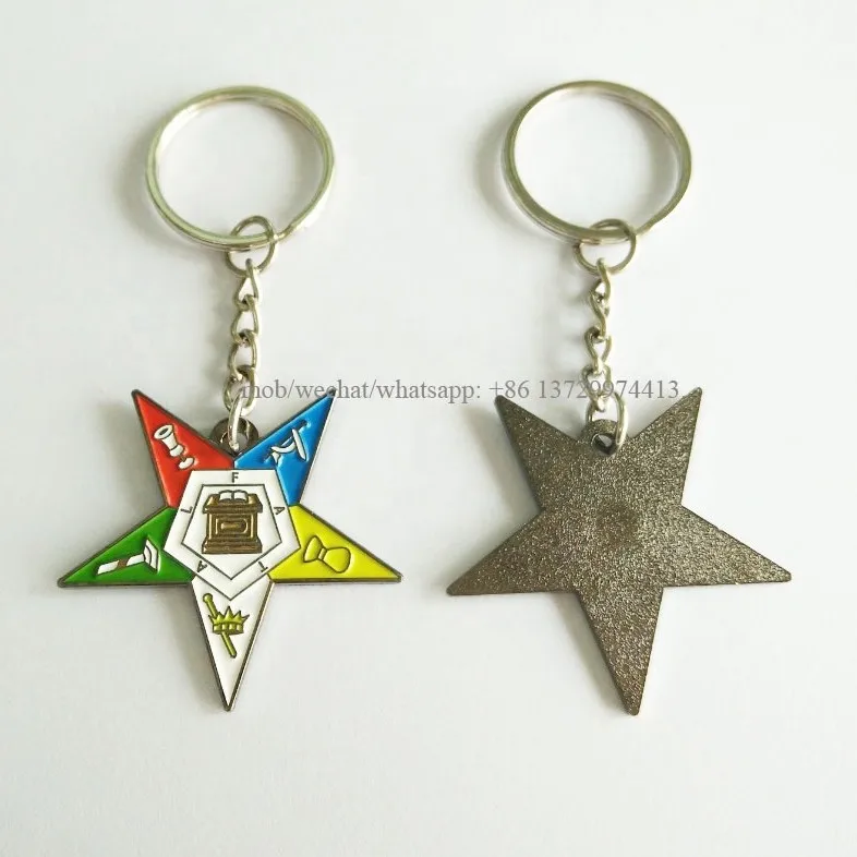 metal enamel Masonic OES Key Chain Mason Freemason Order of the Eastern Star