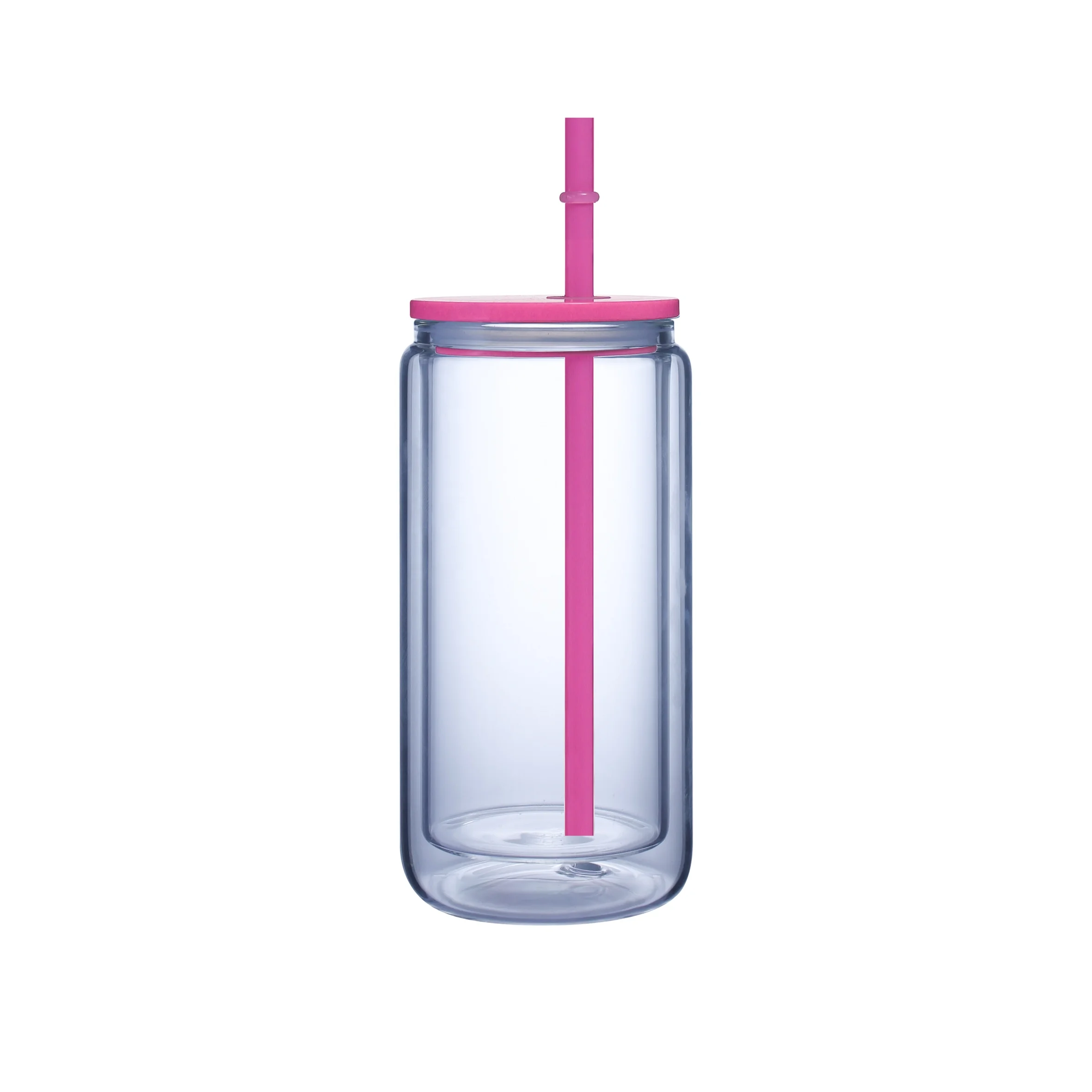 Hot Sale  double walled plastic can with Pre-Drilled plastic tumbler soda beer can with pre-drilled Snow Globe plastic can