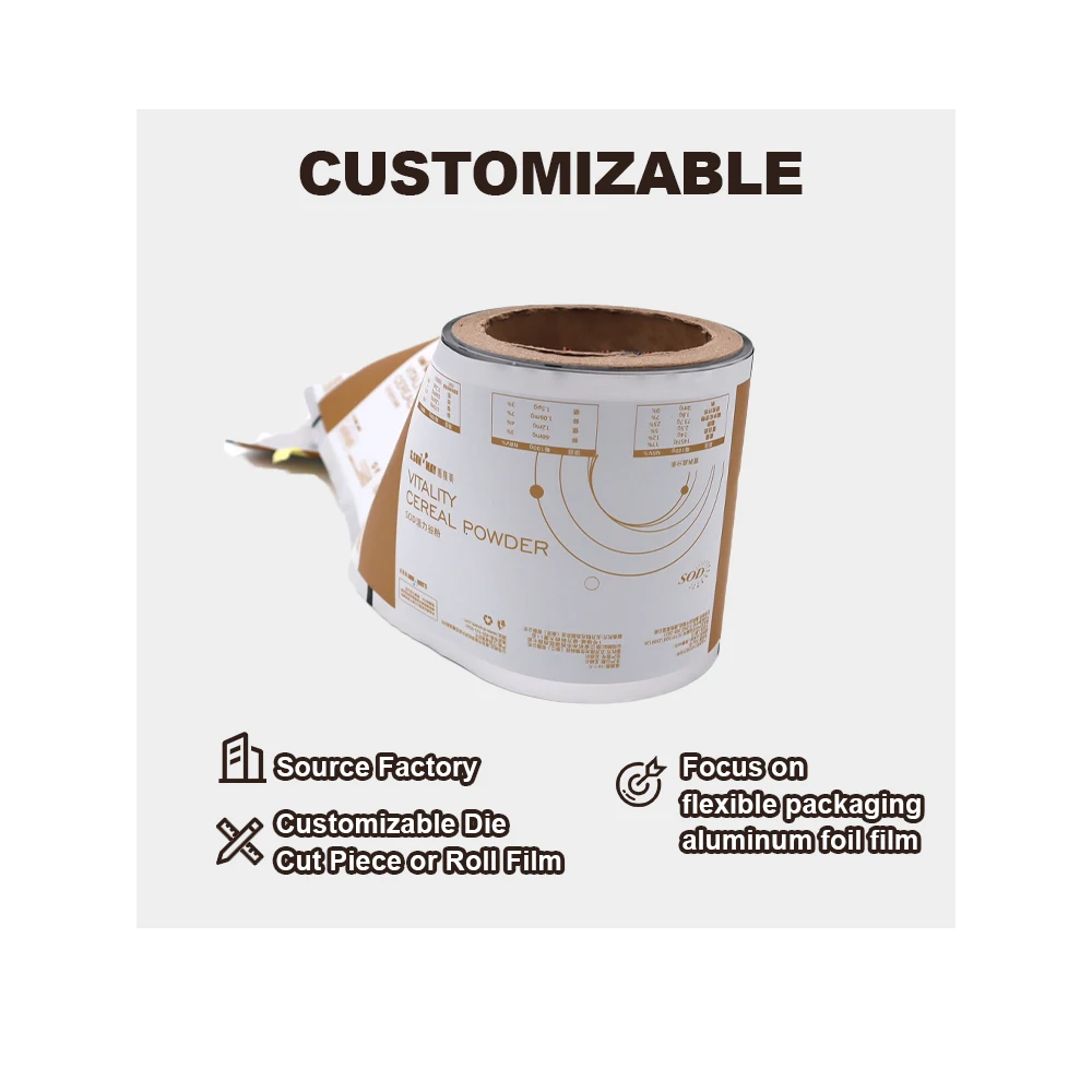 Custom Printed  Laminated Plastic Flexible Packaging Roll Food Packaging Roll Film Automatic Plastic Film Sachet Roll