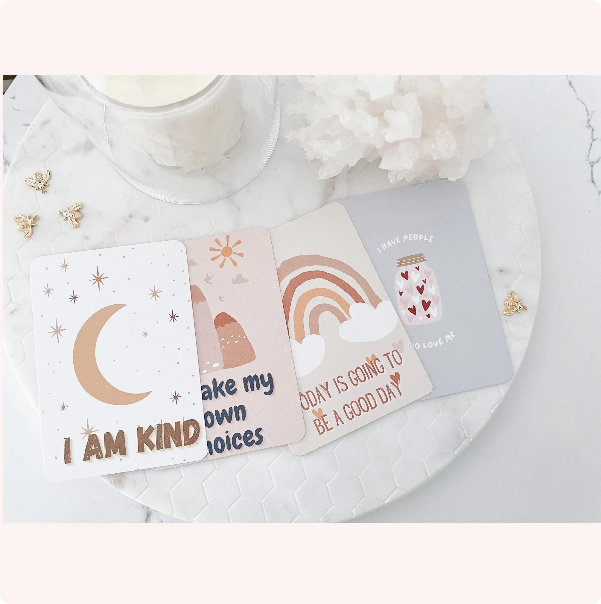 Custom Printing Mindful Meditation Positive Personalized Affirmation Cards Deck for Kids Children