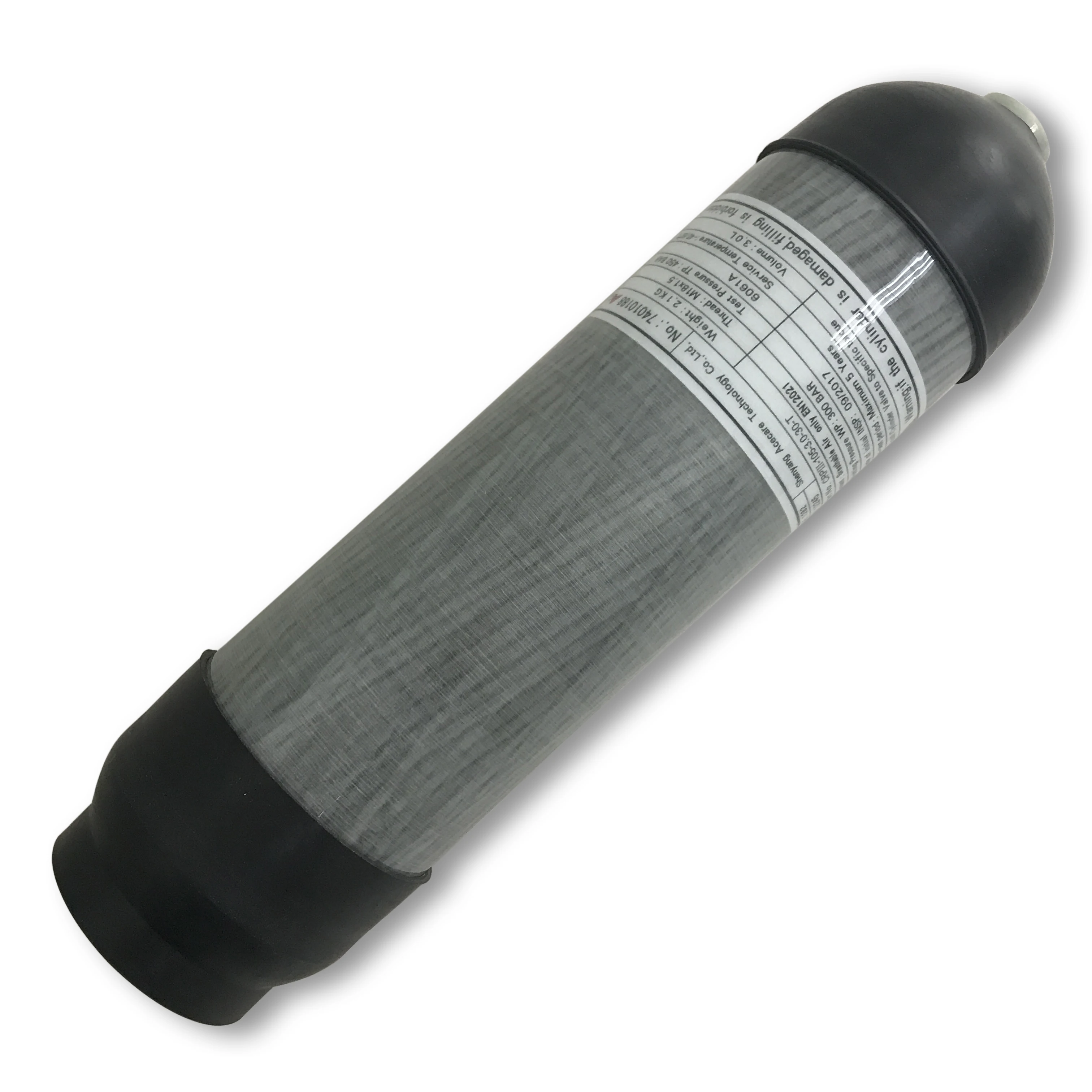 3L CE 300bar 4500psi High-Pressure Carbon Fiber Cylinder with Protected Boots for Paintball and Scuba