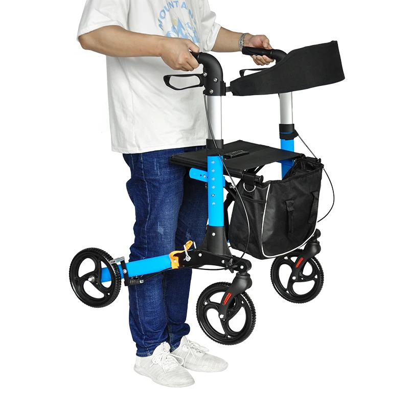 BQ1002B  Foldable Rollator Europe Style  Aluminium Rolling Walker and Transport Wheelchair