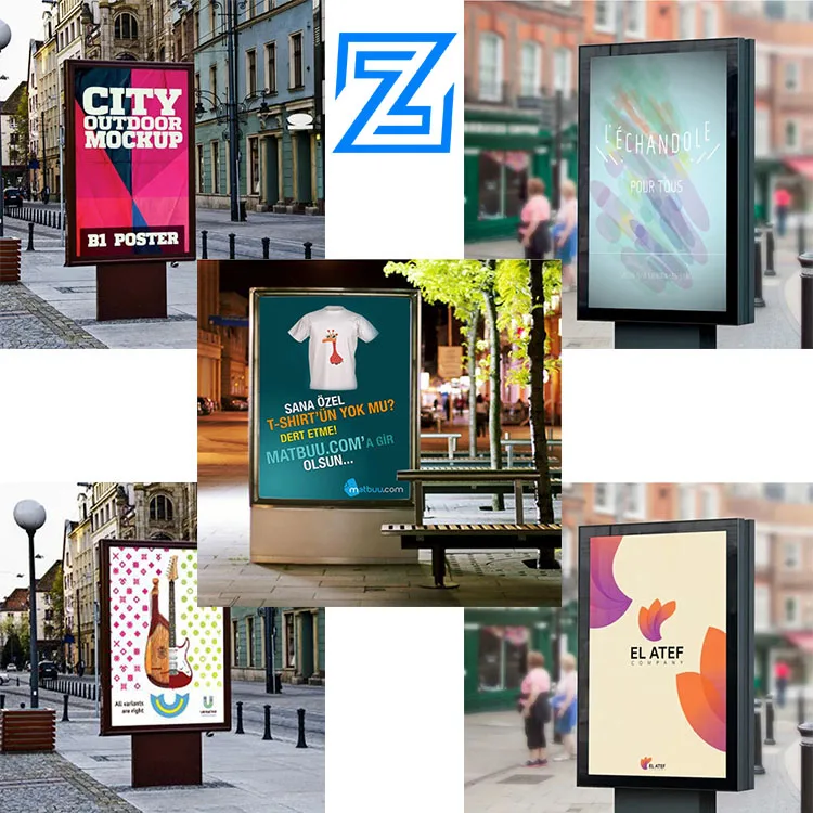 Street Signs Pole Outdoor Signage Digital and Displays Billboard Advertising Frame Light Box