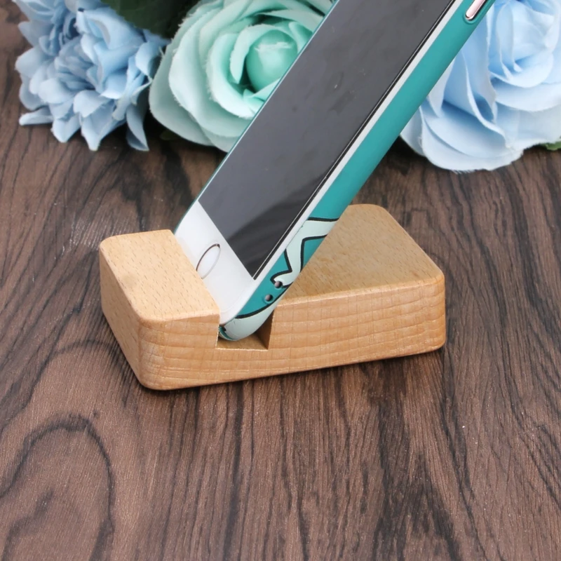 
Portable Desk Cell Phone Wood Stand Holder Dock For Smartphone iPhone iPad Mini 