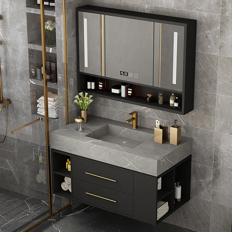 2021 new style 40 inch Floating wall 1 Sink hanging 2 Drawers bath furniture Bathroom Vanity Cabinet