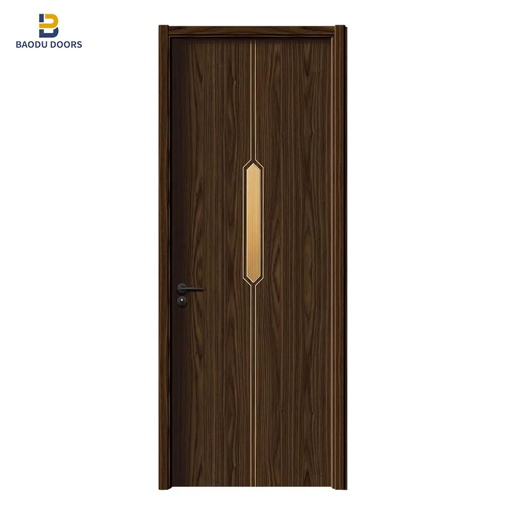 Bowdeu Factory melamine skin wood doors fancy wood door design modern solid wood bedroom door design melamine mdf