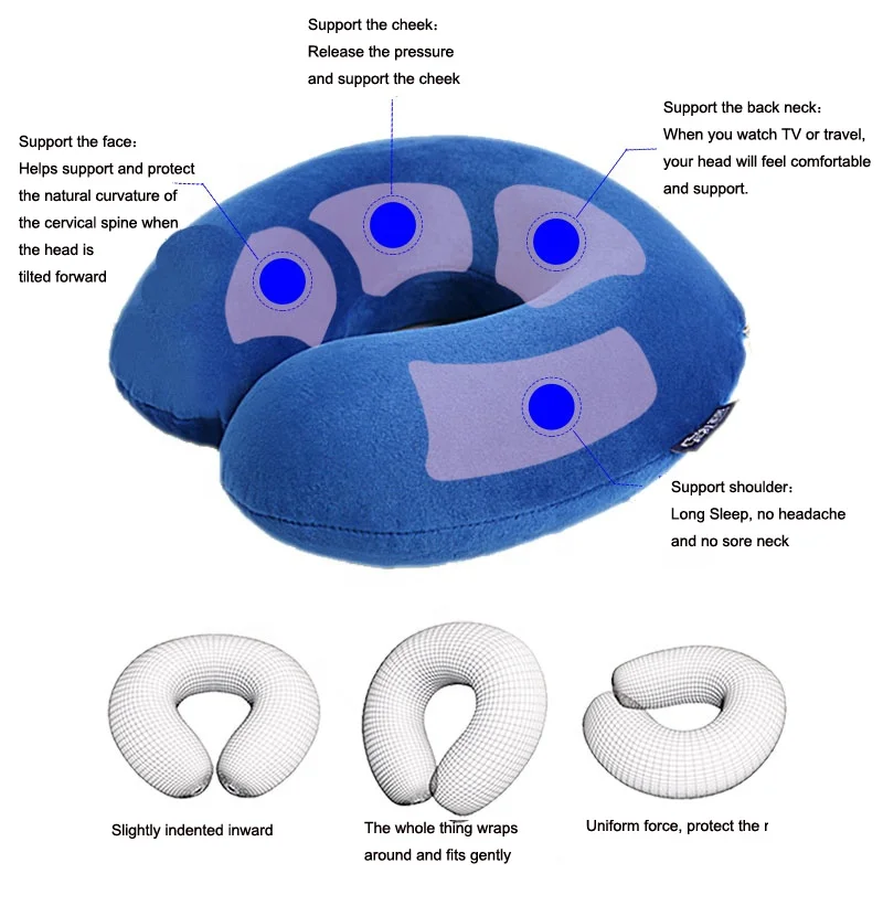 
Child Travel Nap Pillow Car U-Shape Pillow Memory Foam Baby Neck Pillow For Kids 