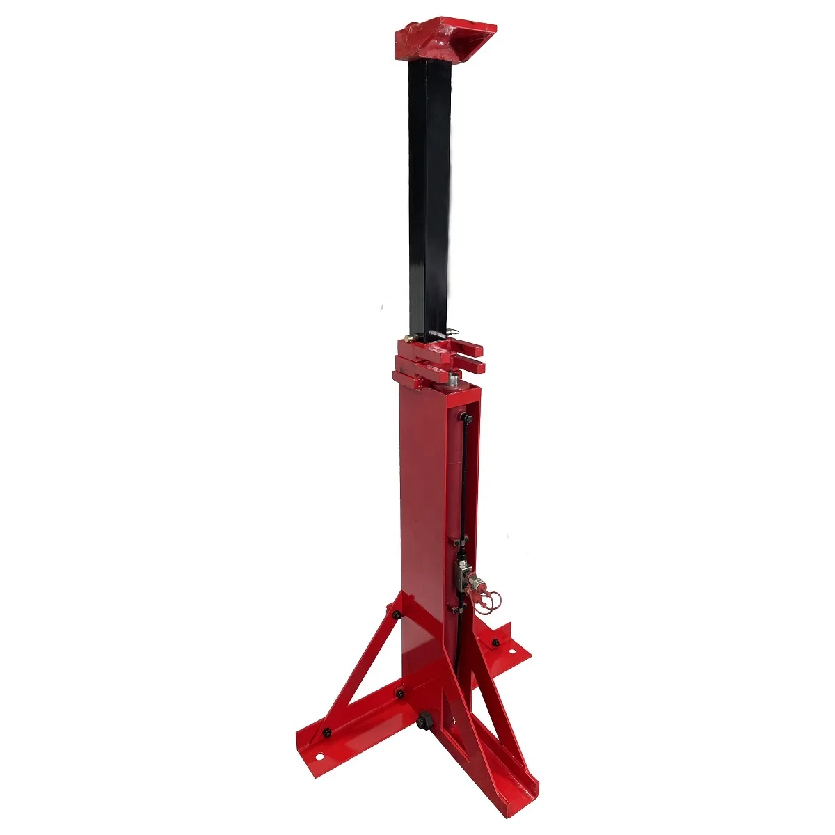 Container lifting jack system with synchronous hydraulic pump station for grain silos