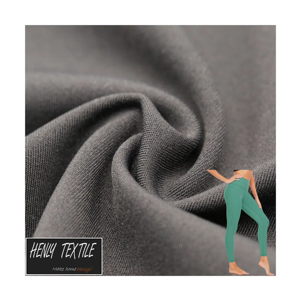 HT220599 76%NYLON 24%SPANDEX 220GSM KNITTED INTERLOCK FABRIC FOR LEGGING