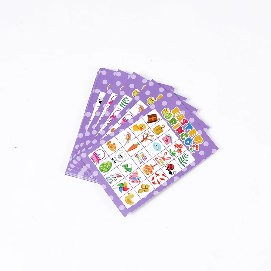 New Product Eco Friendly Rececle Paper Custom Printing Pattern Easter Bingo Card toy For Game