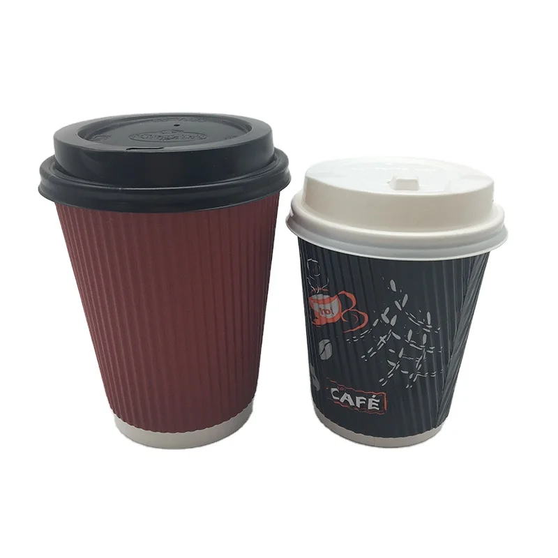 Wholesale Paper Cup Manufacturers Takeaway Custom Coffee Plastic Free Paper Cup With Sleeves And Lids