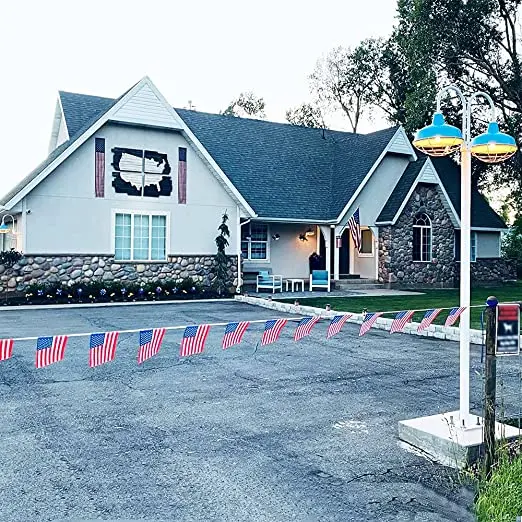 Wholesale Customized High Quality 100% Polyester Fabric International American String Flag USA Natioanl Bunting Banner