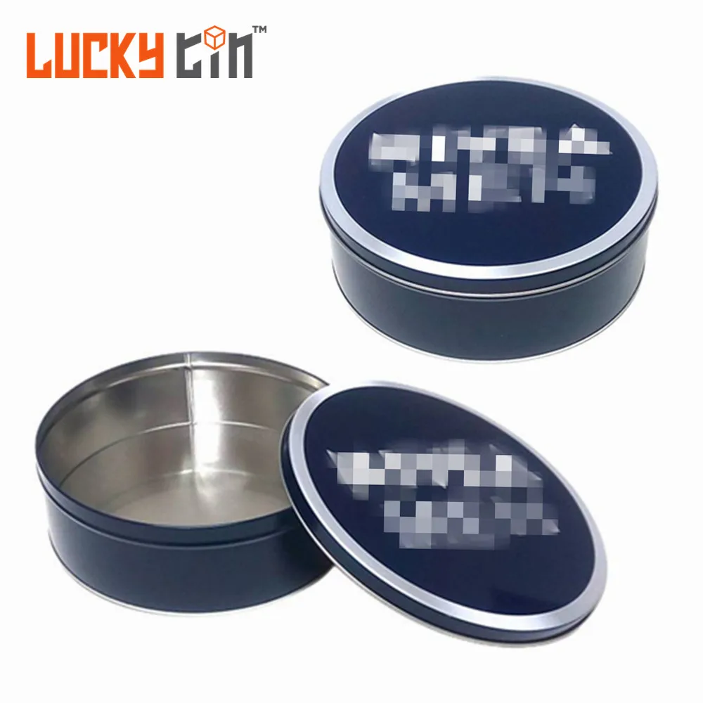 Custom Printed Iron Large Embossed Packaging Metal Round Box Cake Tin Can For Cake With Lid