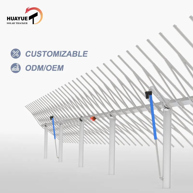 Huayue solar tracker-32kw HYP-2-60PV-78-IR-M-2LD Flat single axis tracker solar tracker sun tracking