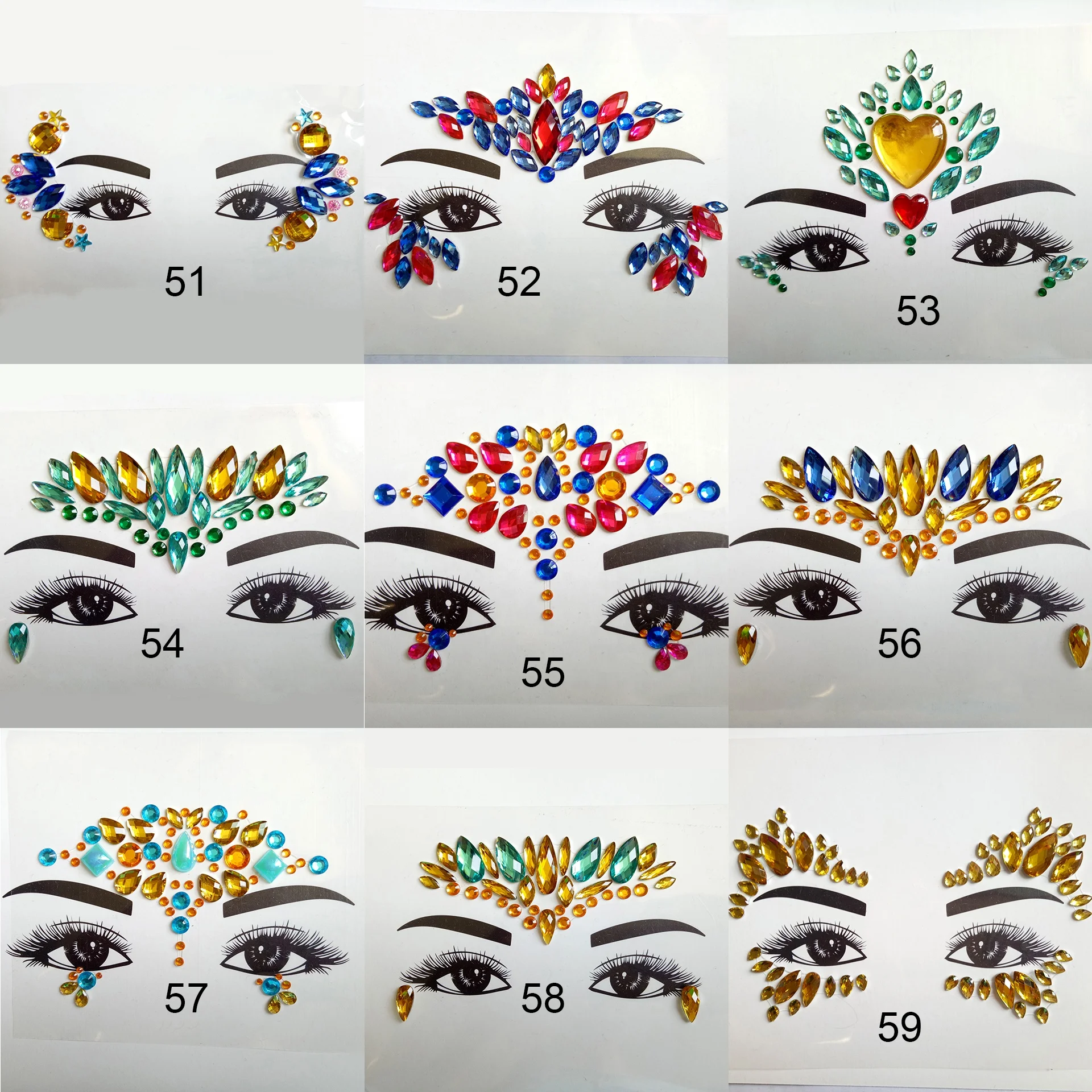 custom jewelry body crystals rhinestone tears face glitter sticker