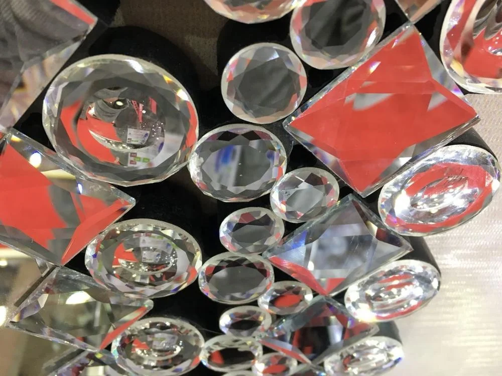 High end wholesale convex oval wall crystal mirror with console table