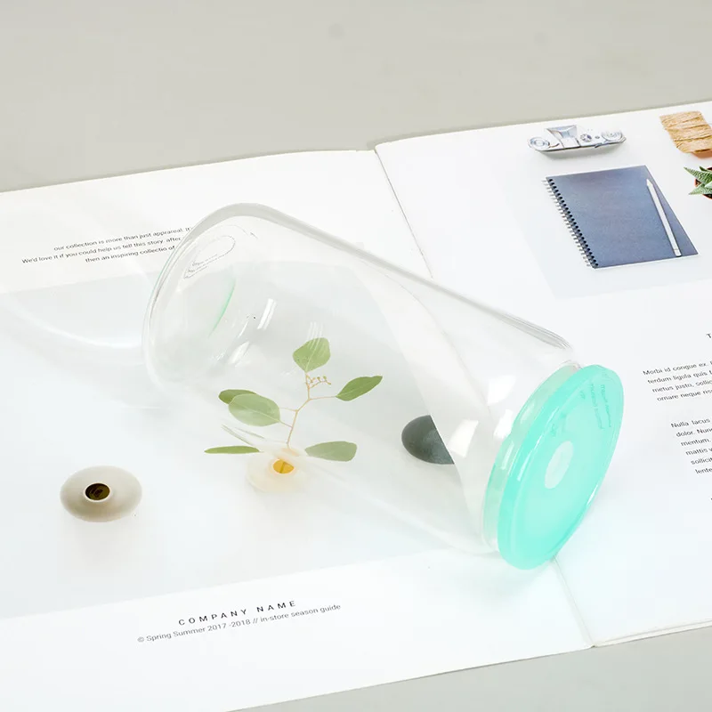 Wholesale 16oz sublimation glass can transparent drink juice clear glass tumbler with colorful lid