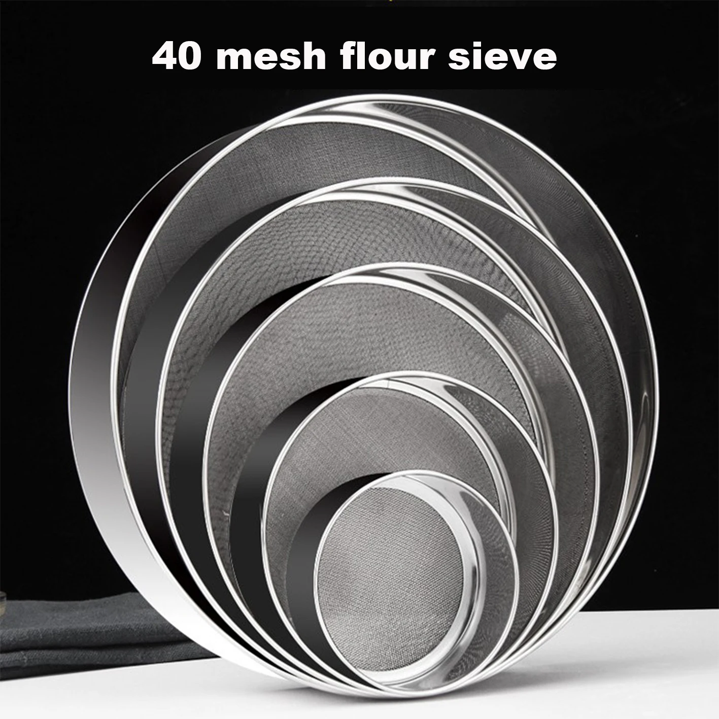 detailed flour sifter Small hole design filter round shape flour sieve