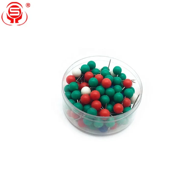 
Custom Assorted Color Round Plastic Head Map Push Pins for office school supplies 