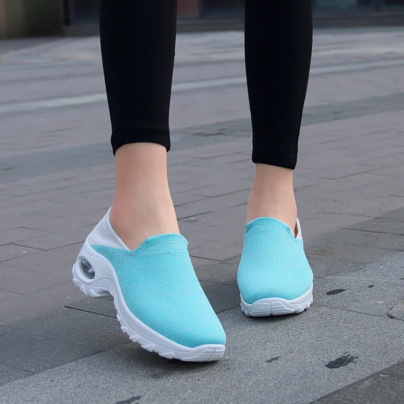 Air Cushion Heel Swing Rocking Shoes Casual Shoes Women Fashionable