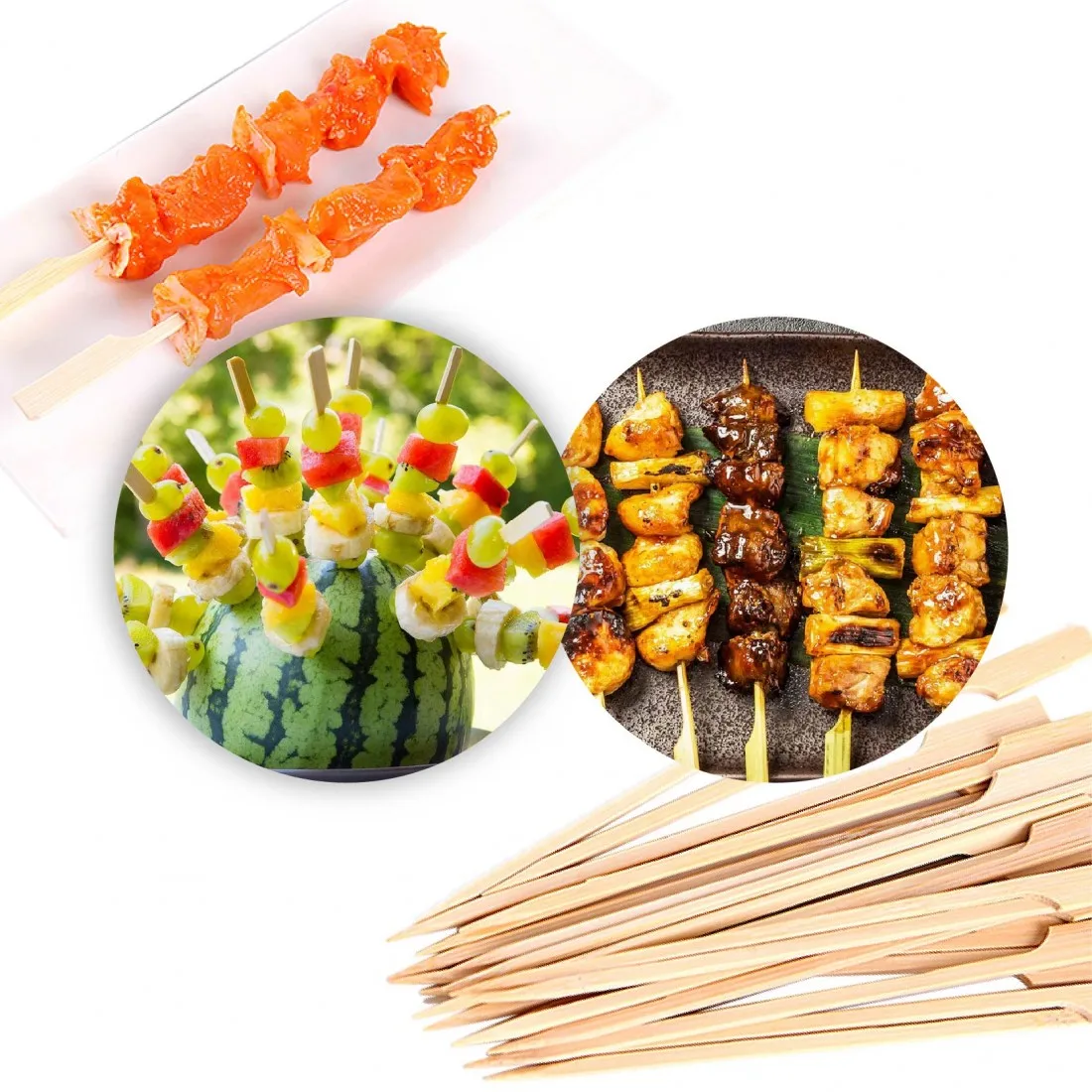 Disposable Bamboo Teppo Skewer Purely Natural Thin Bamboo Stick