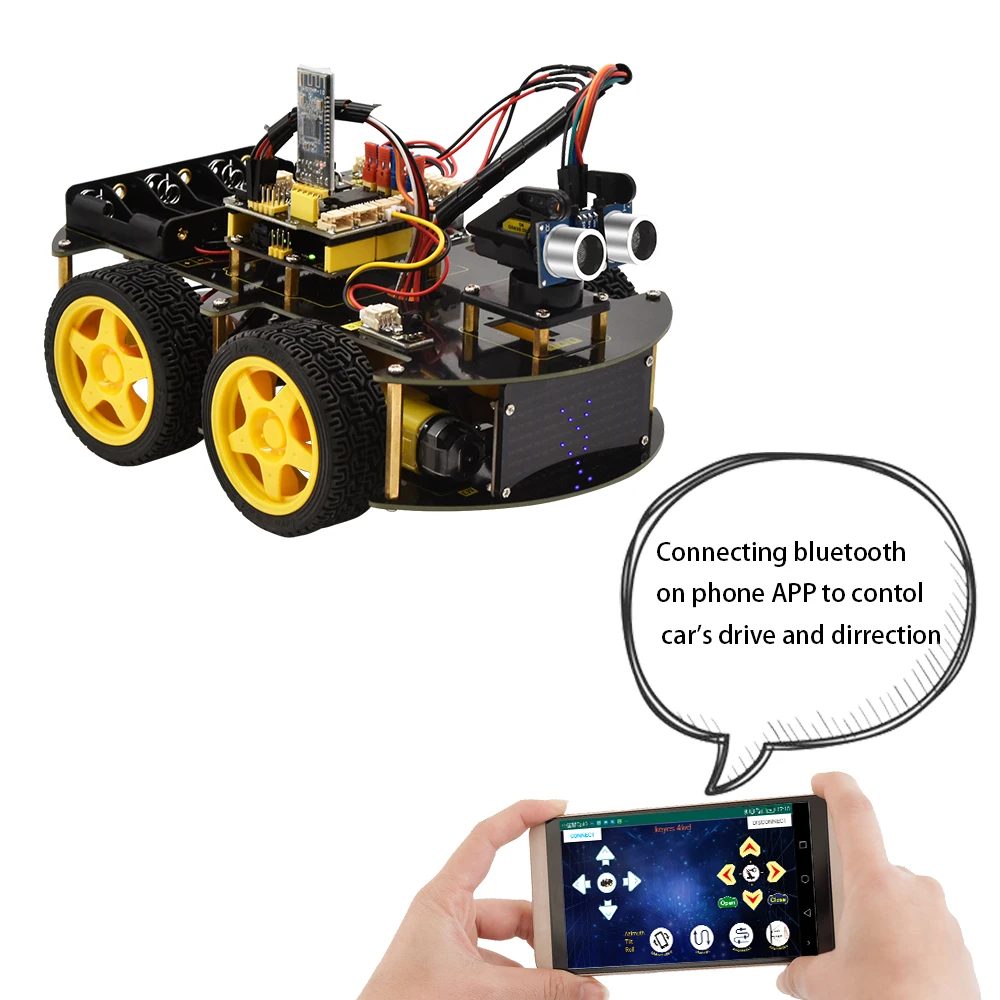  Высококачественный робот-автомобиль 4WD BT V2.0 для Arduino Smart Robot