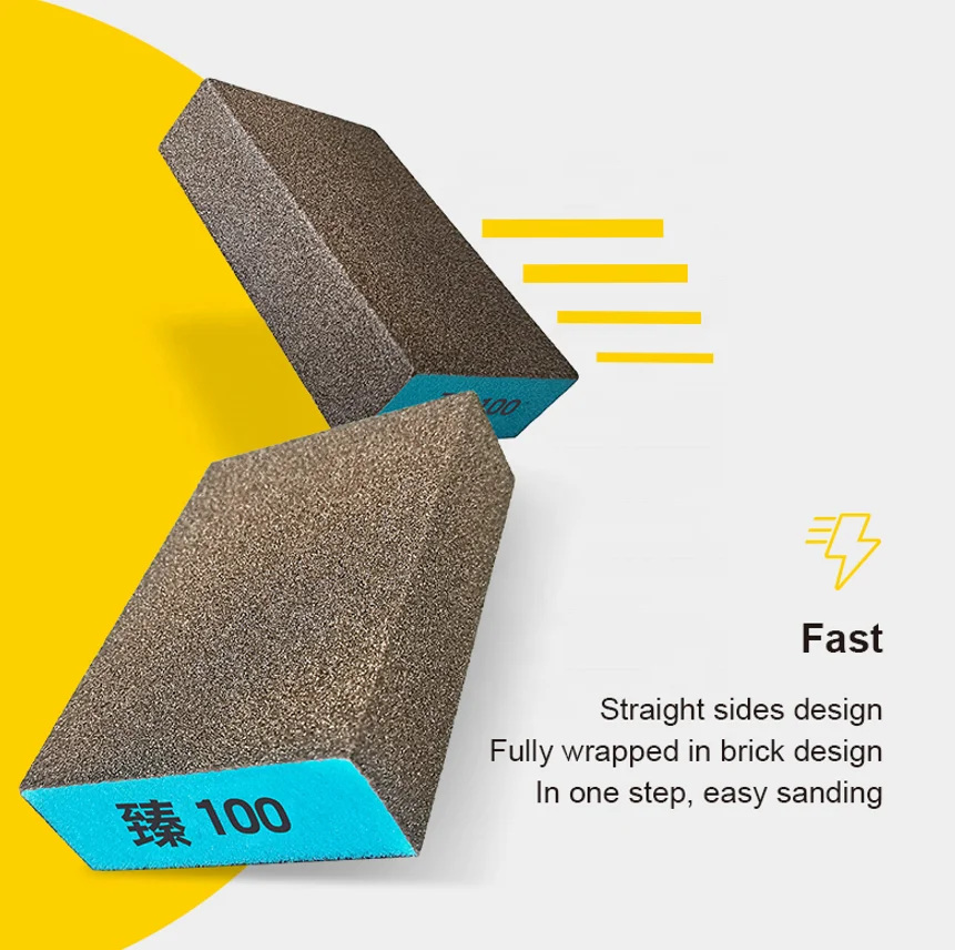 double-sided corundum abrasive hand anti-block sanding sponge block foam for drywall and wood Grinding polishing