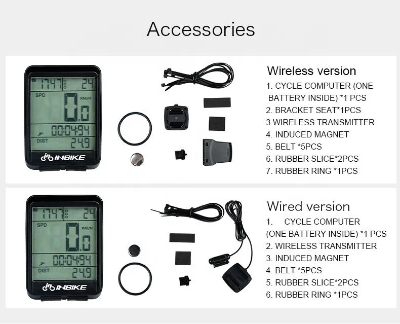 Inbike Waterproof Universal Wireless Backlight Bike Digital Meter Speedometer Cycle Speedometer
