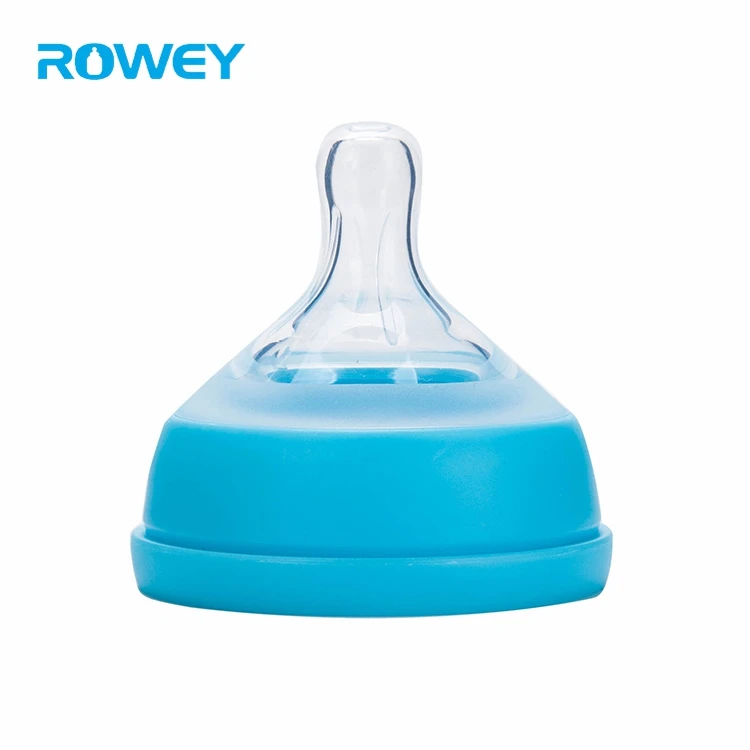 Wide Neck Wholesale Cute Blue Glass Preemie Baby Milk Feeding Bottle
