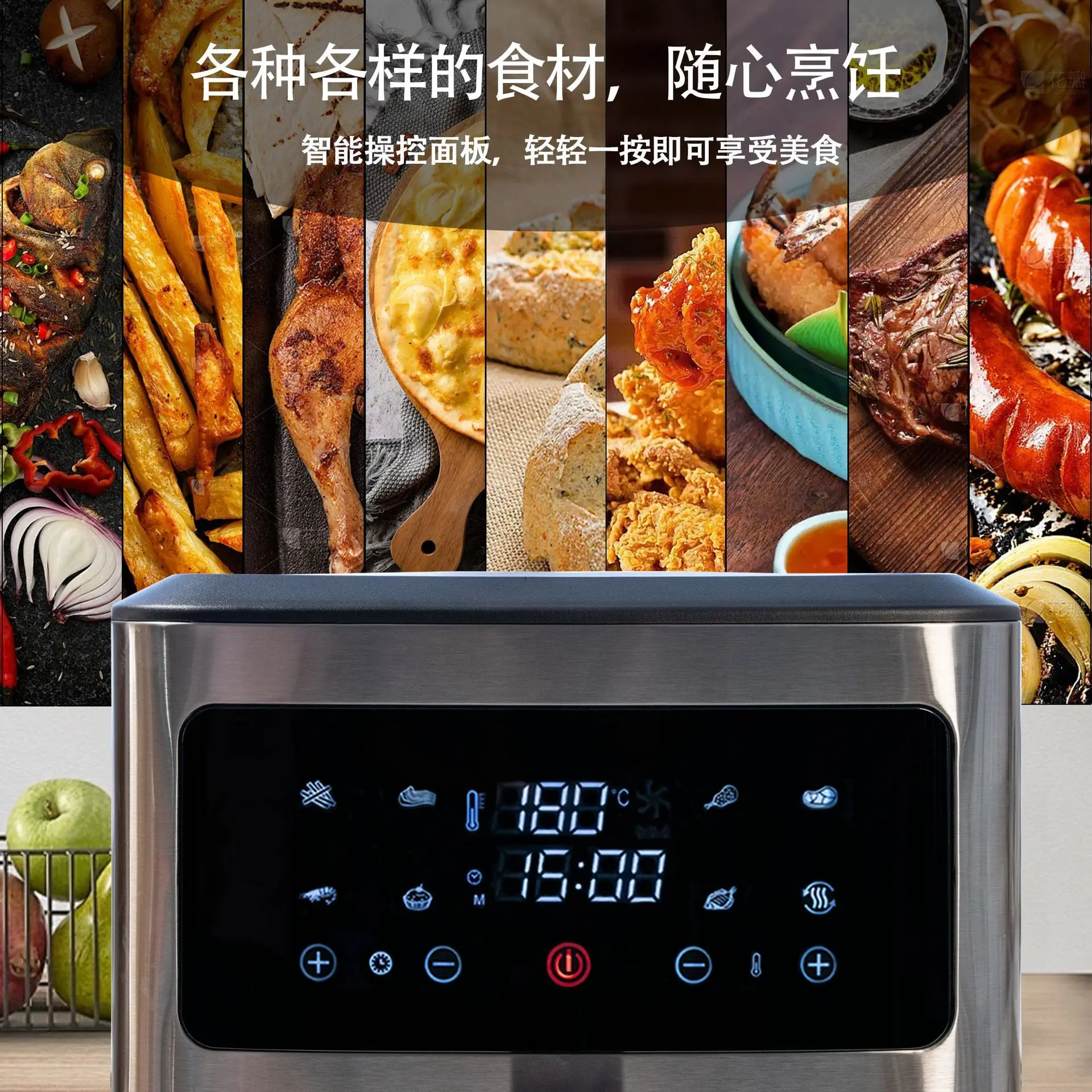 Nirva  ZX08 New 6.5L Fashion Electric Oven Air Fryer Electric Digital Air Fryer Oven Smart Kitchen Appliances Oil Free Fryer