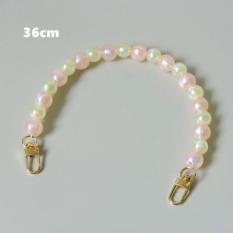 New custom colorful  cross body acrylic pearl Chain Decorative Metal Chain Decorative Hanging Chain bag straps bag handle