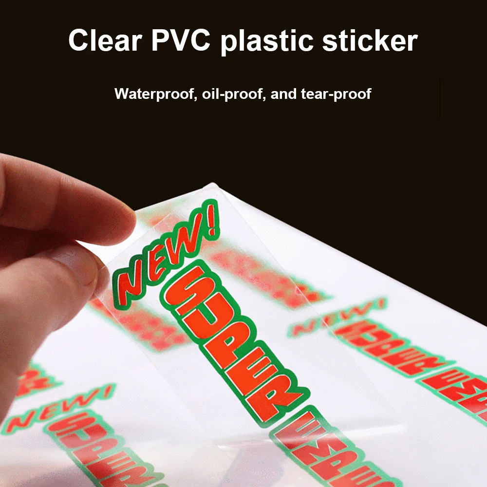 Custom printing white art paper clear PVC plastic vinyl craft outside cosmetics packaging stickers candle label sheets supplier