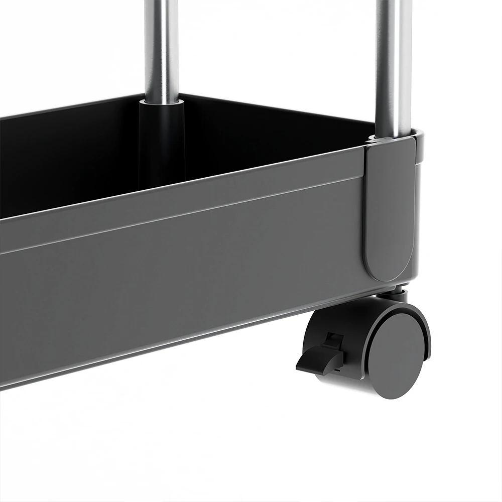 Foldable Steel Trolley Cart Kitchen Storage Dish Rack Modern Kitchen Trolley