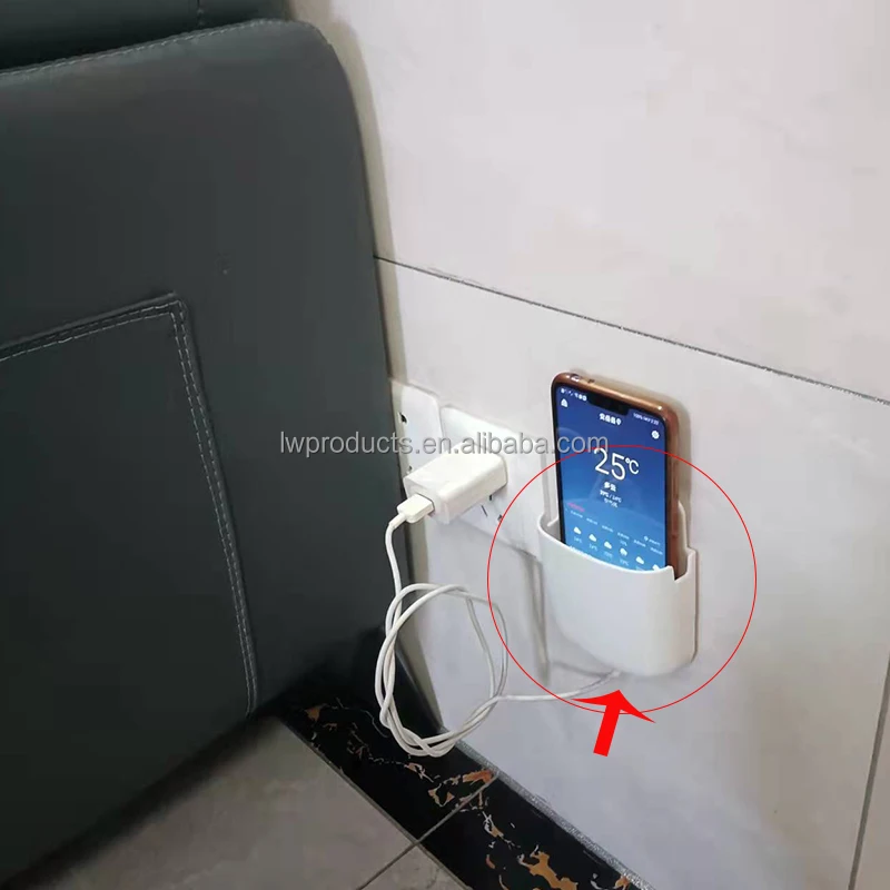 Wall Mounted Multi-Functional Office Home Household Hotel Pen Brush Remote Control Cellphone Charging Organizer Storage Holder