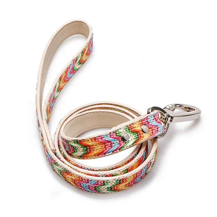 Manufacturer Pet Leashes Strong Large Extendable Custom Luxury Leather Dog Leash