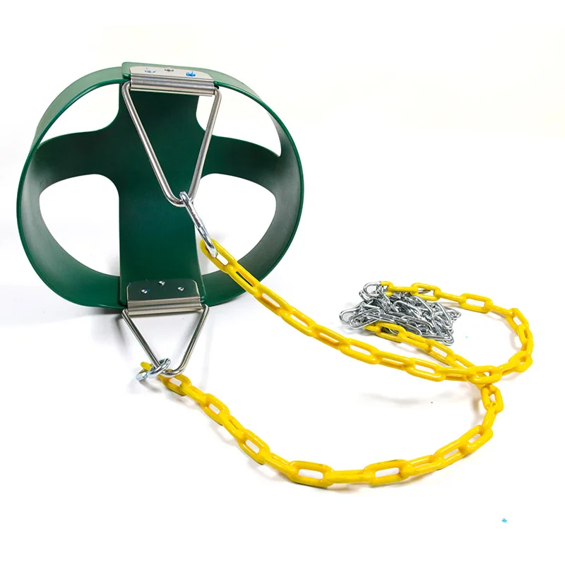 Детское кресло-качели с высокой спинкой, полноразмерное кресло-качели для малышей с цепочками с пластиковым покрытием и крючками для легкой установки, зеленые качели для детей