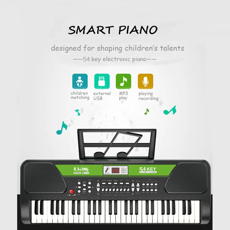 54 Keys mic & USB musical girl gifts piano electronic organ keyboard instrument toy