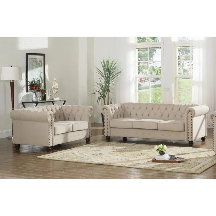 Wayfair Sofa Provence 2 Piece Comfortable home and commercial sofa for resting place beige couch Living Room Set
