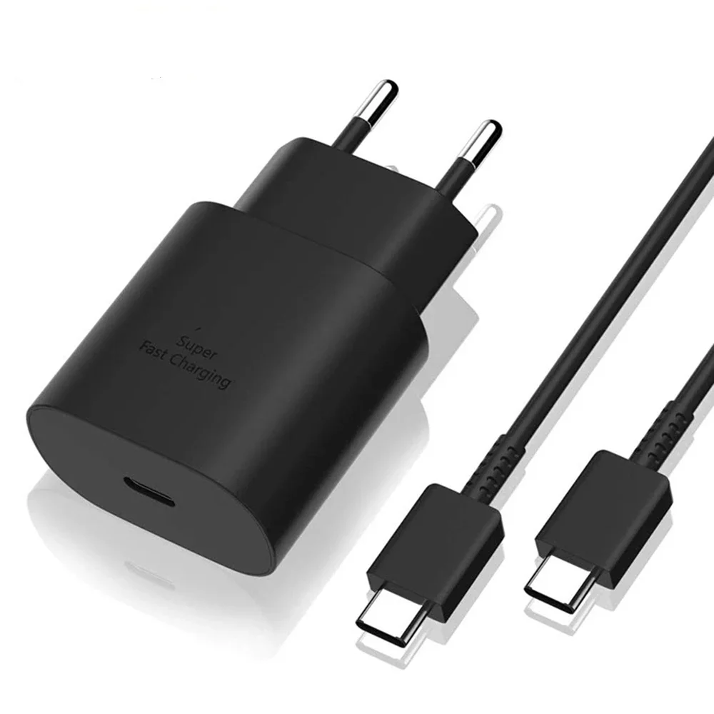 1 US EU Plug USB C 25W  20W android  Fast Charger Type-C PD Charger cable Power Adapters for SAMSUNG Galaxy S21  NOTE 10  20