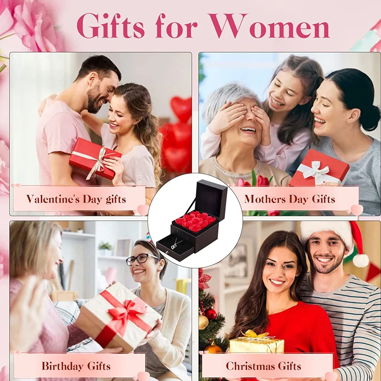 Forever Preserved Ring Jewelry Gift Rose Box For Mothers Day