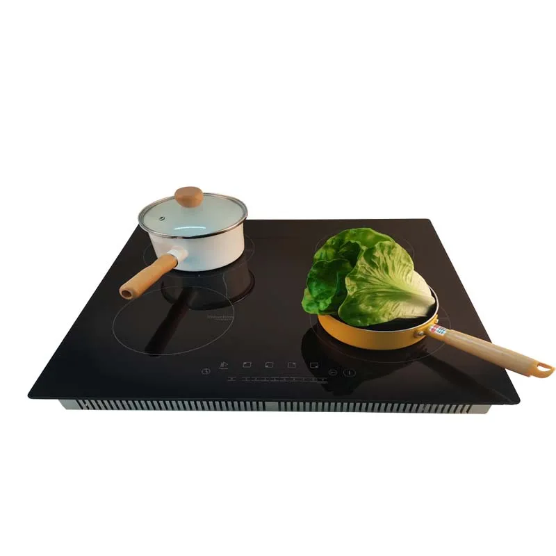 LF Manufacture 4 Head White Glass Induction Cooker 7600 Watt Induction Stove Built In With 4 Fans