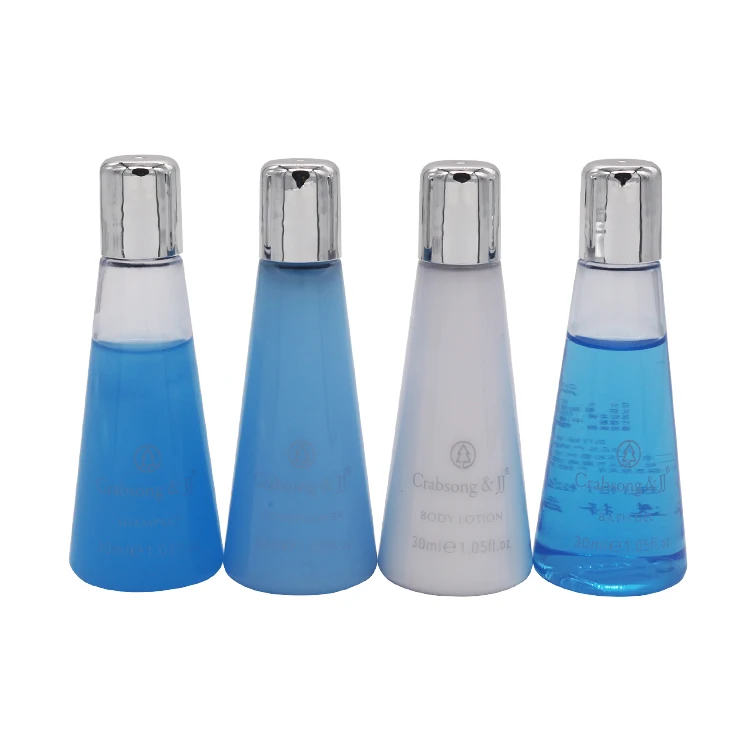 Disposable Hotel Supplies Hospitality Bathroom Accessories Amenities Set Shampoo and Shower Gel Bottle Container