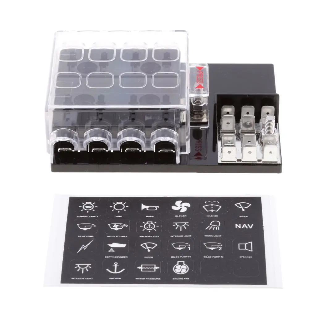 8-полосный автомобильный блок предохранителей с соединением заземления