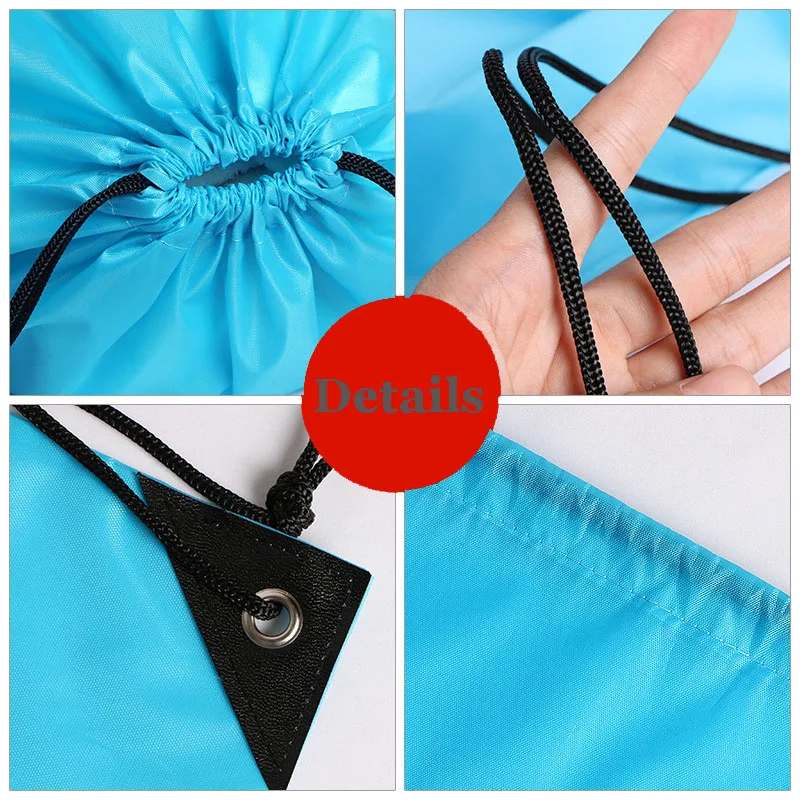 Low MOQ custom logo 210D Polyester Drawstring Bags Bulk Bags Drawstring Sports Sack pack Drawstring Backpack for Kids Women