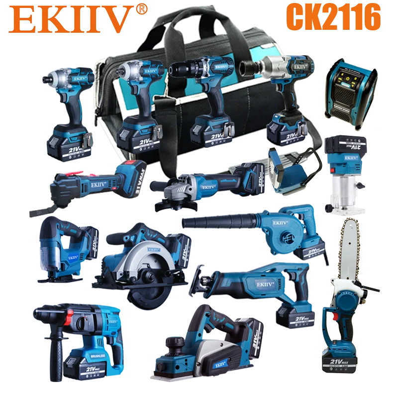 EKIIV 21 в 4 0 Ач 20-в макс. литий-ионные аккумуляторные комбинированные наборы электроинструментов/набор электроинструментов/Беспроводная Дрель