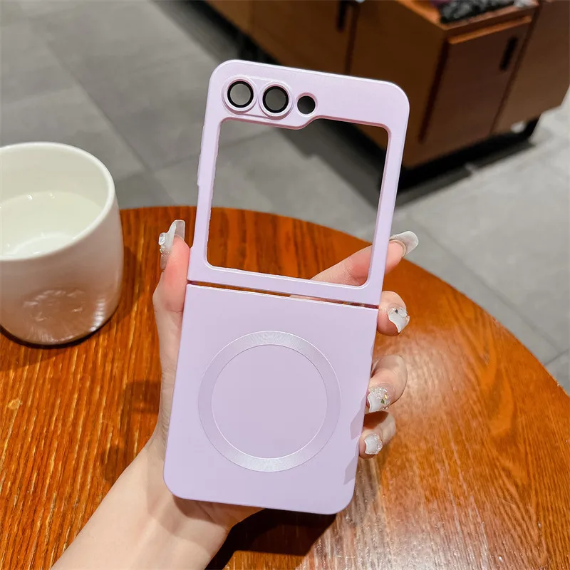 Matte Plating Liquid Silicone TPU Phone Case for Galaxy Z Flip 6 Multi Color Anti-drop Magnet Cover Case for Samsung Z Flip 6